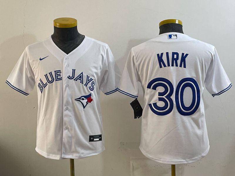 Youth 2025 Nike Toronto Blue Jays #30 Kirk White Game MLB Jersey 01